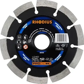 Řezný kotouč Rhodius 302450 | Diamantový řezný kotouč LD40 125x10,0x2,2x22,23 mm