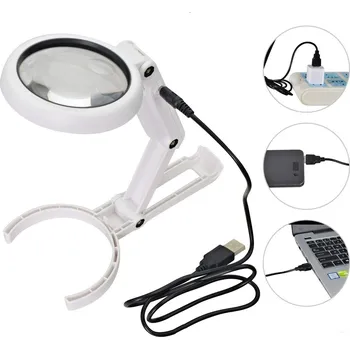 Lupa Lupa stolní QiiM SL-896 se světlem, USB napájení (Lupa stolní | Lupa s LED světlem | Lupa s dvojím zvětšením | Lupa pro seniory | Lupa pro kutily | Lupa pro čtení | Lupa pro šperky | Lupa USB | QiiM SL-896 | Zvětšovací sklo | Optický nástroj)