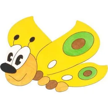 DoDo Střední dřevěná dekorace motýl žlutý
