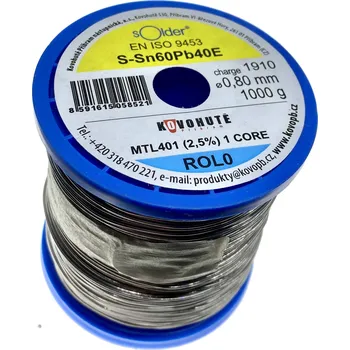 Příslušenství ke svářečce Olovnatá pájka Kovohutě Příbram 0.8mm 1kg (Sn60Pb40)