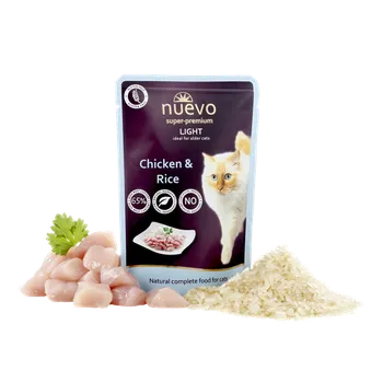 Krmivo pro kočku Nuevo kočka kapsa light kuřecí s rýží 85g