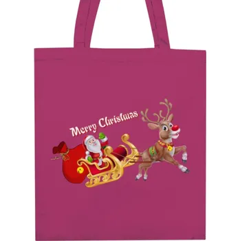 Nákupní taška Nákupní taška unisex s potiskem Santa a Rudolf - Merry Christmas