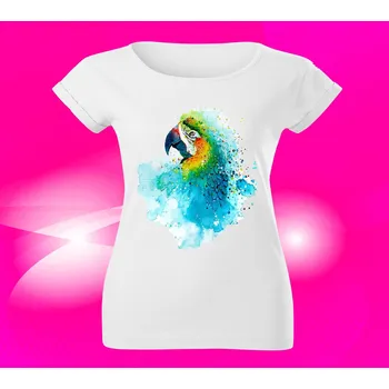 Dámské tričko Dámské tričko s papouškem I XS (papoušek papoušci ara kakadu I)