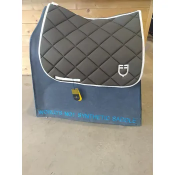 EQUESTRO Dečka podsedlová GP Logo Equestro, drezurní, military green/white FULL