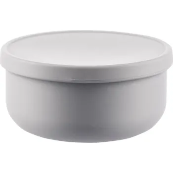 dětská jídelní sada Silikonová miska s víčkem, Dove Grey