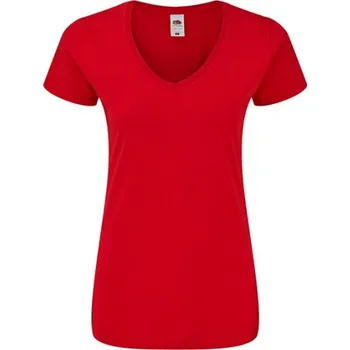 Dámské tričko Fruit of the Loom Dámské bavlněné triko 61-444-0 Red M