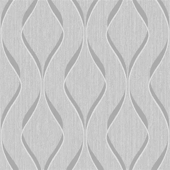 Tapeta Papírové tapety na zeď stříbrné vlnovky na šedém podladu