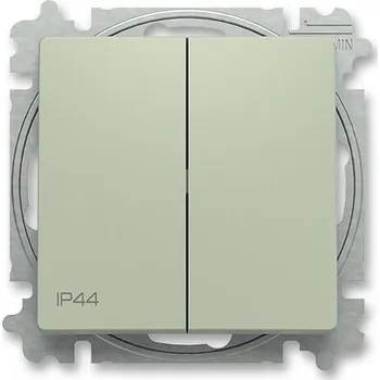 vypínač ABB 3559T-A52940 243 ZONI Přepínač dvojitý střídavý, s krytem, řazení 6+6, IP44 olivová (ABB 3559T-A52940 243)