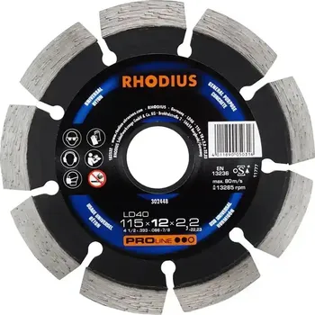 Řezný kotouč Rhodius 302448 | Diamantový řezný kotouč LD40 115x10,0x2,2x22,23 mm