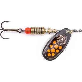 Umělá nástraha Rotační třpytka Mepps Black Fury Vel.2 4,5g Černá-Oranžová
