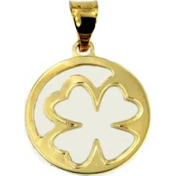 Přívěsek Zlatnictví Helios Zlatý čtyřlístek s perletí