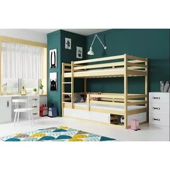 Dětská postel Nábytek PEGAS s.r.o. Łóżko młodzieżowe, piętrowe Bingo, z sosnową ramą, bez materacy 80 x 190