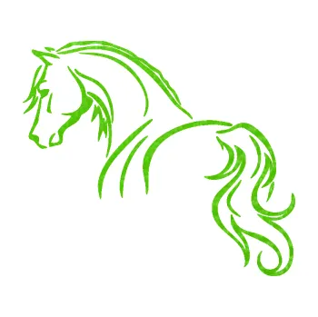 Samolepící dekorace Kůň 104 levá (58 - 3D karbon zelený kawasaki) SAMOLEPKA NA AUTO, NÁLEPKA, FÓLIE, POLEP, TUNING, VLASTNÍ TEXT, TISK, AUTOSAMOLEPKY.cz, POLEPY, OBRÁZEK, LOGO, 3D STICKERS