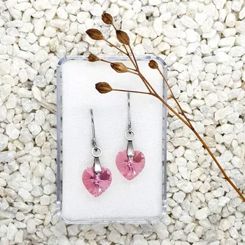 Náušnice Náušnice srdíčka růžové
