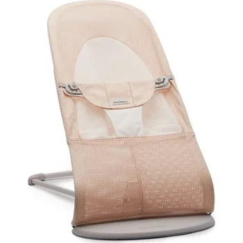 BabyBjörn Lehátko Soft Pearly Pink/White mesh, světle šedá konstrukce