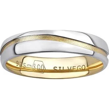 Prsten Snubní stříbrný prsten MARIAGE pozlacený žlutým zlatem velikost obvod 74 mm SHG2050MGPW-obvod 74 mm