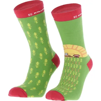 Pánské ponožky KRAMP Ponožky zábavné - zemědělské - Fun, vel. 35-38, 3 páry