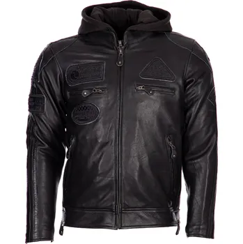 Pánská casual bunda Pánská Kožená Bunda Brixton Collection All Black Černá Velikost: 4XL