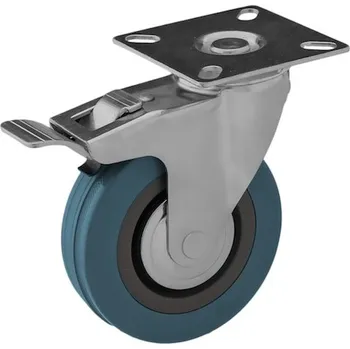 Pojezdové kolečko BKshop Otočné pojezdové kolo s brzdou d50/35kg, šedý kaučuk, kluzné ložisko