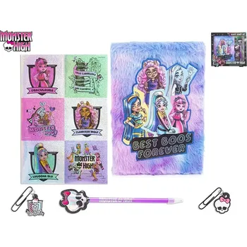 plyšák Monster High - deníček plyšový s nálepkami v krabičce
