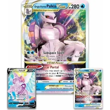 Sběratelská karetní hra Pokémon set karet Origin Forme Palkia V, Origin Forme Palkia VSTAR a jumbo karta Origin Forme Palkia VSTAR