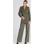 Khaki pruhované elegantní sako M951 olive Velikost: S