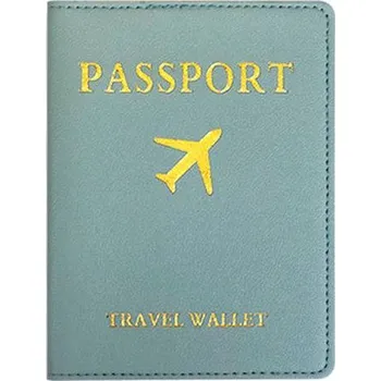 Obal na cestovní pas s adresním štítkem - světle modrá