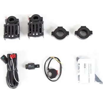 Zavazadlo na motocykl LED přídavné světlomety Hepco Becker (sada) včetně univerzální montážní sady, kabelového svazku a spínače pro Kawasaki Versys 1000 S / SE (2019-)