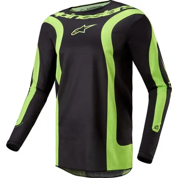 Moto dres Dres FLUID LURV, ALPINESTARS (černá/žlutá fluo) 2024 (Velikost: M)