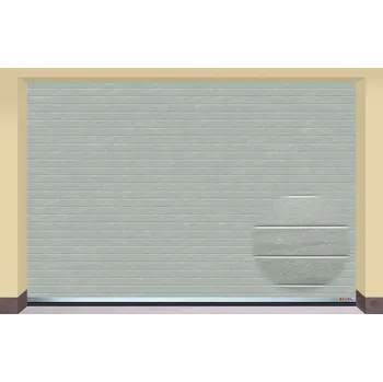 Garážová vrata AMPEL s.r.o. Sekční garážová vrata STŘÍBRNÁ RAL 9006 L 405×275 cm s elektrickým pohonem - Montáž do rodinného domu - 3 900 Kč