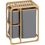 HOMCOM Koš na prádlo z bambusu a polyesteru, 3 vyjímatelné koše, 50 x 32 x 69,7 cm 850-181