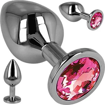 Anální šperk LOLO anální kolík s růžovým krystalem - 3,5cm