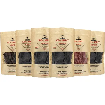 Sušené maso Usušil & Syn 100% JERKY ZVĚDAVEC XL - na košt 6x 150 g