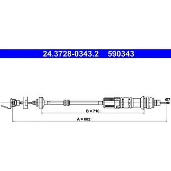 Spojka Tažné lanko, ovládání spojky ATE 24.3728-0343.2