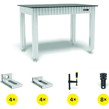 Dílenský stůl [2-WS161208.1] Siegmund Workbench výškově nastavitelný stůl s ocelovou deskou 1200x800 včetně příslušenství