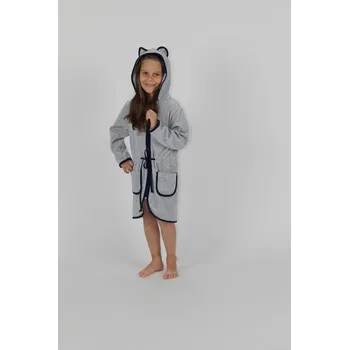 Dívčí župan De Lafense župan dětský 374 Desiree - šedá, 122 (Dívčí župan De Lafense)