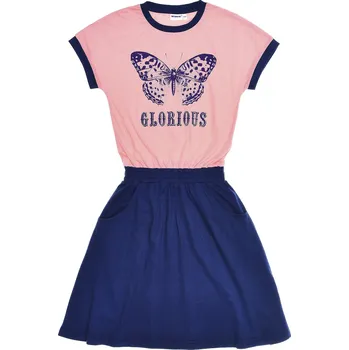 Dívčí šaty Dívčí šaty Glorious - růžová/navy 128