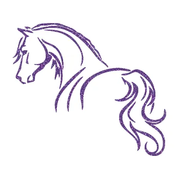 Samolepící dekorace Kůň 104 levá (87 - Ultra Metalic fialová) SAMOLEPKA NA AUTO, NÁLEPKA, FÓLIE, POLEP, TUNING, VLASTNÍ TEXT, TISK, AUTOSAMOLEPKY.cz, POLEPY, OBRÁZEK, LOGO, 3D STICKERS