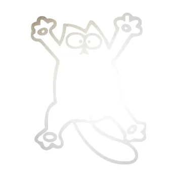 Samolepící dekorace Kočka 041 pravá rozpláclá na skle (82 - odrazková reflexní bílá) SAMOLEPKA NA AUTO, NÁLEPKA, FÓLIE, POLEP, TUNING, VLASTNÍ TEXT, TISK, AUTOSAMOLEPKY.cz, POLEPY, OBRÁZEK, LOGO, 3D STICKERS