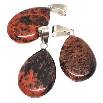 Přívěsek Obsidián moka přívěsek kapka