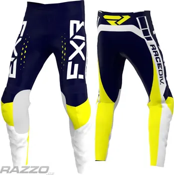 Moto kalhoty MX kalhoty FXR Clutch Pro MX Pant Midnight White Yellow 2022 34