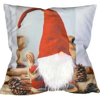 Povlečení Forbyt Vánoční povlak na polštářek Skřítek červená, 40 x 40 cm, mix barev
