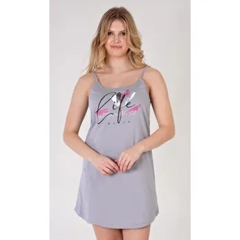 Dámské noční prádlo Dámská noční košile na ramínka Vienetta Secret Life šedá S