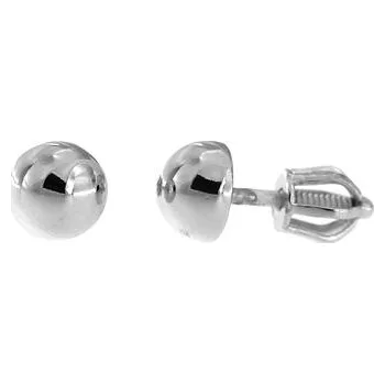 Náušnice Stříbrné náušnice půlkoule 6mm