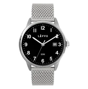 Hodinky LAVVU Pánské Stříbrné hodinky GÖTEBORG MESH LWM0116 (POŠTOVNÉ ZDARMA!!!)