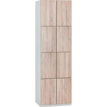 TRITON Šatní skříňka 8-boxová Modular 1970 x 600 x 500 mm - lamino/kov Provedení lamina:: dub Nagano 8431 SN, Provedení zámku: jiný zámek (uveďte do poznámky) - cena na vyžádání, Provedení skeletu: kov černá RAL 9005