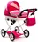 New Baby Comfort dětský kočárek pro panenky, růžový/bílý se srdíčky