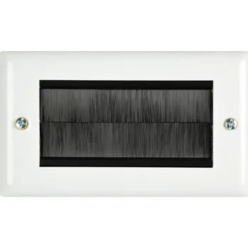 AV:link nástěnná průchodka pro kabely, kovová,bílá, 2G