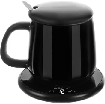 Ohřívač nápojů Ruhhy 22125 elektrický ohřívač šálku + šálek 400 ml černý/bílý