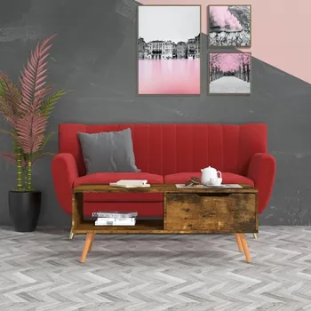 Obývací pokoj vidaXL Konferenční stolek 100 x 49,5 x 43 cm kompozitní dřevo [326786] Barva: kouřový dub